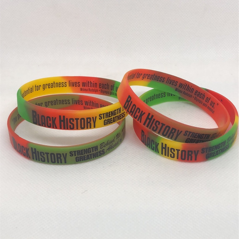 Black History Bracelets strength, greatness, behind us ahead of us Set of 4 NEW